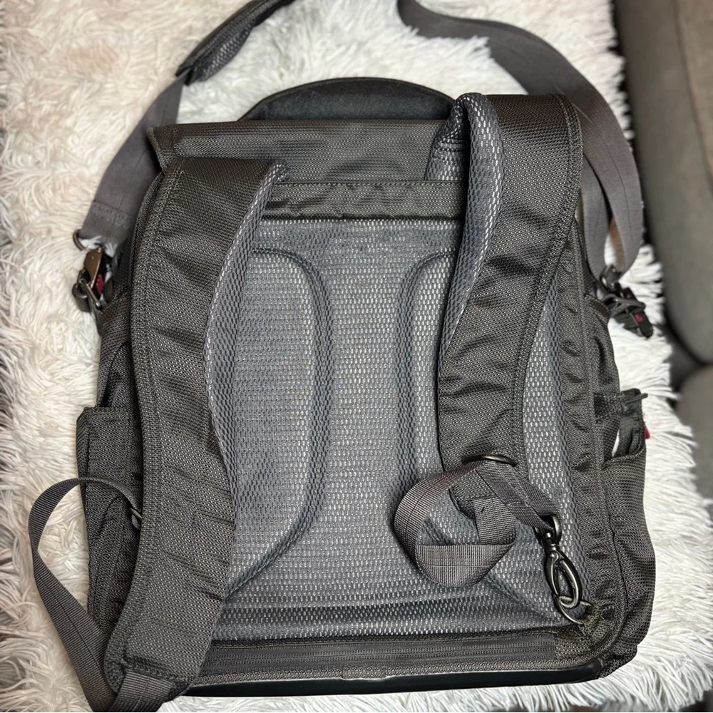 TUMI T Tech Pulse Norfolk Laptop Brief Messenger Backpack Dark Gray 5589GRH $525
